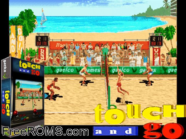 Touch and Go (Non North America) MAME game showing 3D box cover and gameplay screenshot