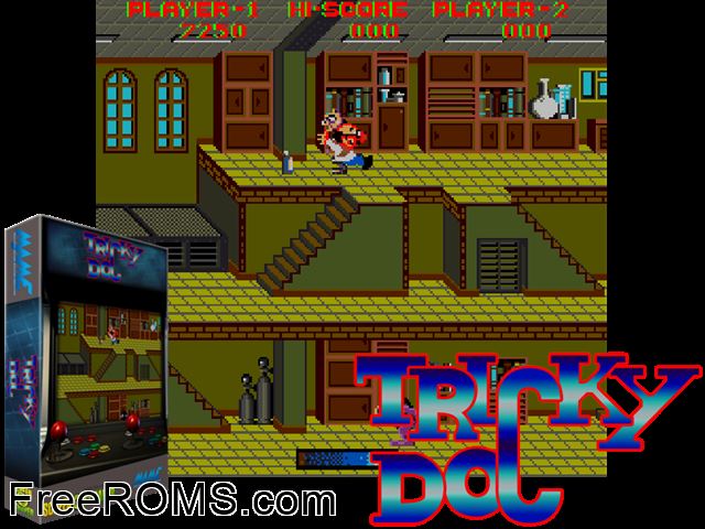 Tricky Doc (Set 1) MAME game showing 3D box cover and gameplay screenshot