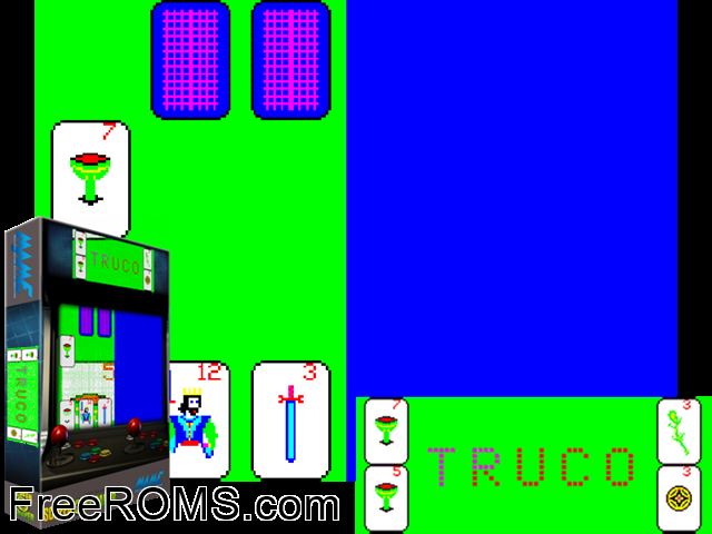 Truco-Tron MAME game showing 3D box cover and gameplay screenshot