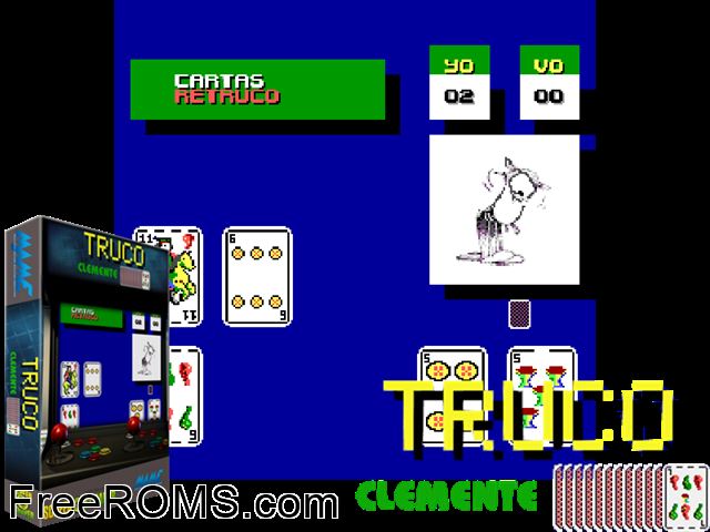 Truco Clemente MAME game showing 3D box cover and gameplay screenshot