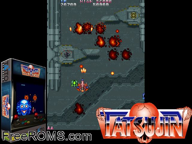 Truxton / Tatsujin MAME game showing 3D box cover and gameplay screenshot
