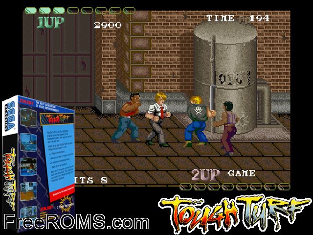 Tough Turf (set 2, Japan, 8751 317-0104) MAME game showing 3D box cover and gameplay screenshot