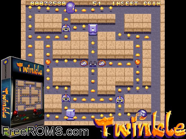 Twinkle MAME game showing 3D box cover and gameplay screenshot