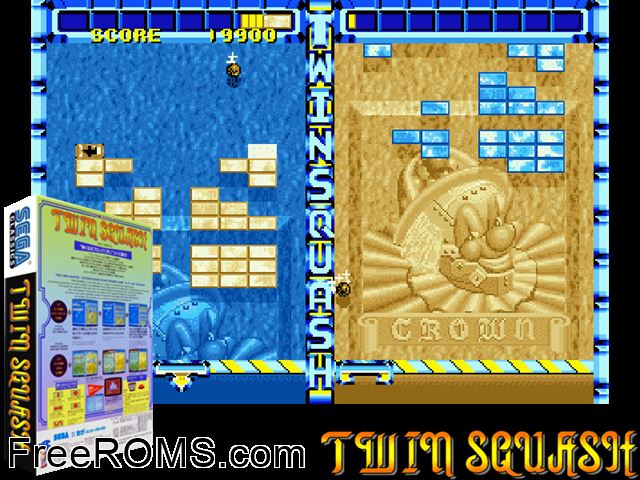 Twin Squash MAME game showing 3D box cover and gameplay screenshot