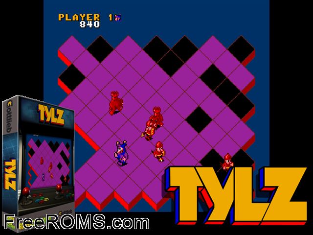Tylz (prototype) MAME game showing 3D box cover and gameplay screenshot
