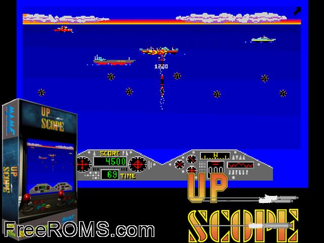 Up Scope MAME game showing 3D box cover and gameplay screenshot