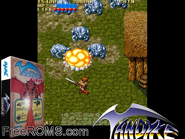 Vandyke (Japan) MAME game showing 3D box cover and gameplay screenshot