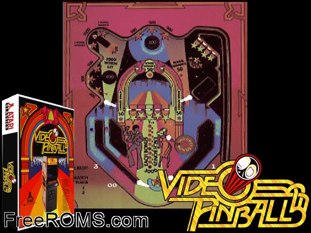 Video Pinball MAME game showing 3D box cover and gameplay screenshot