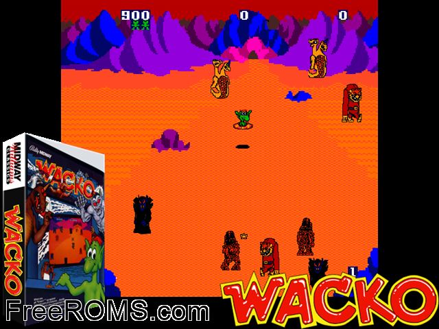 Wacko MAME game showing 3D box cover and gameplay screenshot