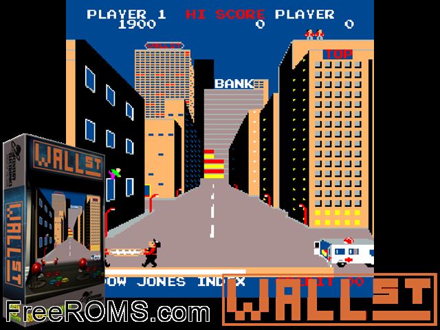 Wall Street MAME game showing 3D box cover and gameplay screenshot