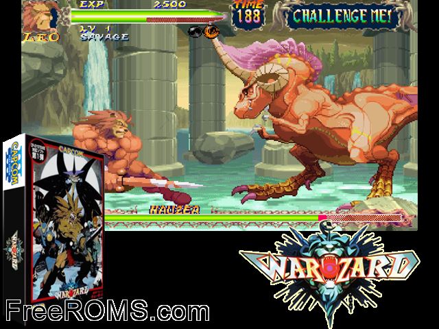 Warzard / Red Earth MAME game showing 3D box cover and gameplay screenshot