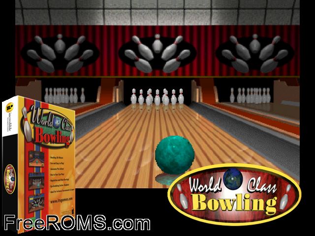 World Class Bowling (v1.66) MAME game showing 3D box cover and gameplay screenshot