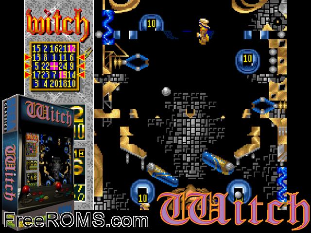 Witch MAME game showing 3D box cover and gameplay screenshot