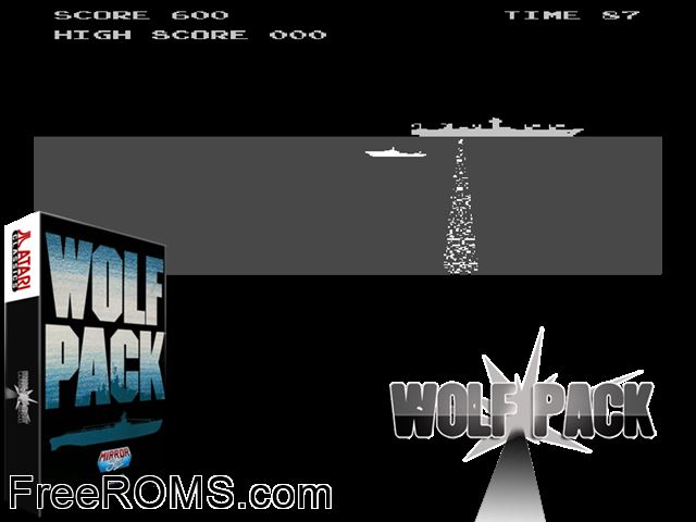 Wolf Pack (prototype) MAME game showing 3D box cover and gameplay screenshot