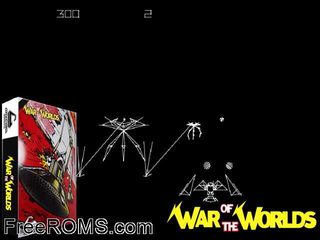 War of the Worlds MAME game showing 3D box cover and gameplay screenshot