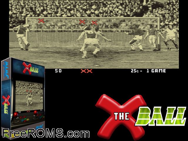 X the Ball MAME game showing 3D box cover and gameplay screenshot