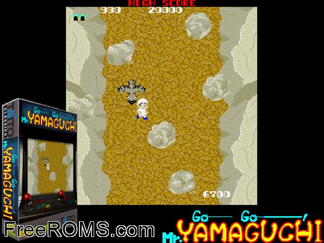 Go Go Mr. Yamaguchi / Yuke Yuke Yamaguchi-kun MAME game showing 3D box cover and gameplay screenshot