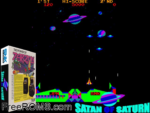 Zarzon MAME game showing 3D box cover and gameplay screenshot
