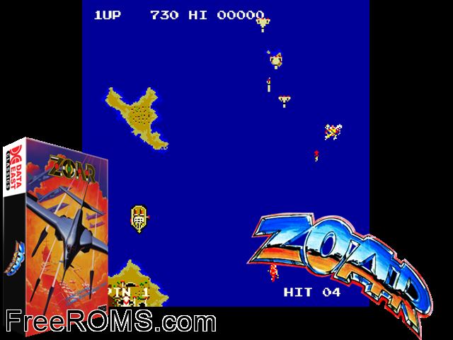 Zoar MAME game showing 3D box cover and gameplay screenshot
