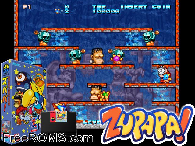 Zupapa! MAME game showing 3D box cover and gameplay screenshot