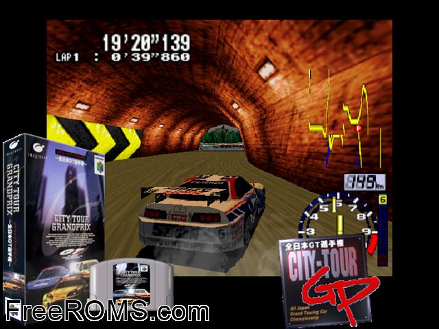 City-Tour GP - Zennihon GT Senshuken Jap N64 game showing 3D box cover and gameplay screenshot