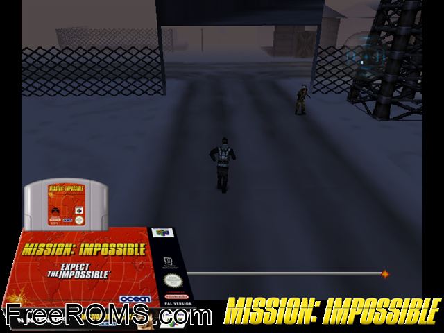 Mission Impossible N64 game showing 3D box cover and gameplay screenshot