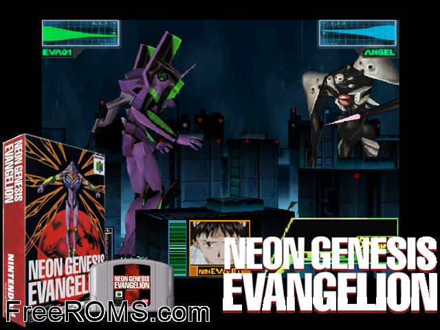 Neon Genesis Evangelion Jap N64 game showing 3D box cover and gameplay screenshot