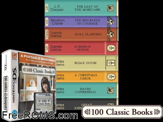 100 Classic Book Collection Europe NDS game showing 3D box cover and gameplay screenshot