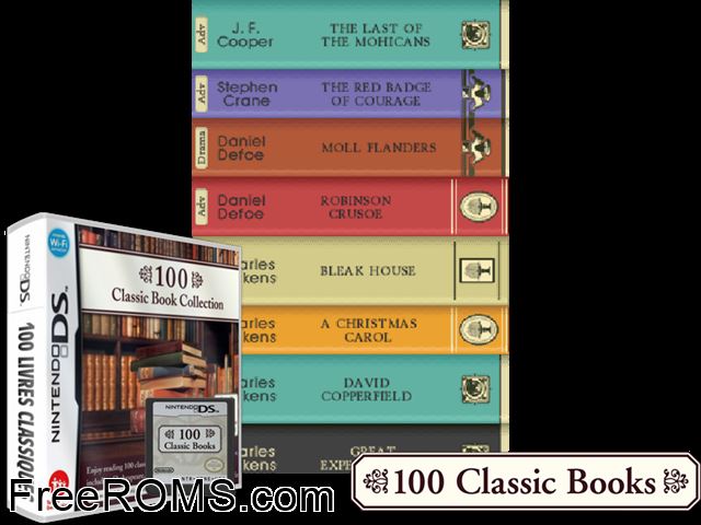 100 Classic Books NDS game showing 3D box cover and gameplay screenshot