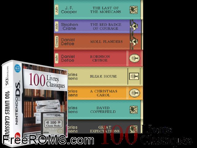 100 Livres Classiques France NDS game showing 3D box cover and gameplay screenshot