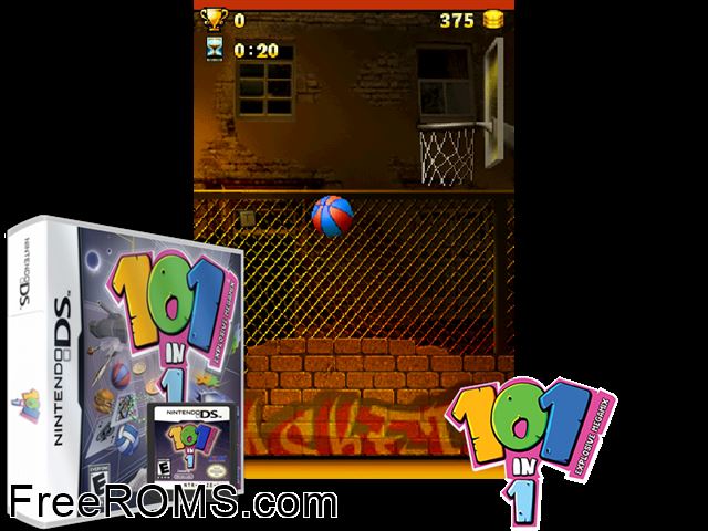 101 in 1 - Explosive Megamix NDS game showing 3D box cover and gameplay screenshot