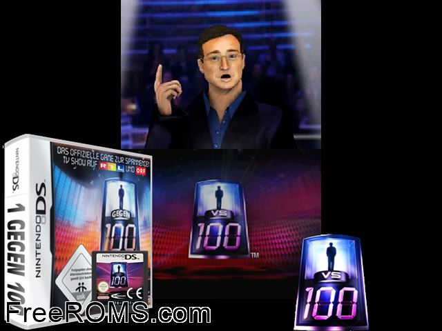 1 Gegen 100 Germany NDS game showing 3D box cover and gameplay screenshot