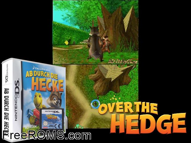 Ab Durch die Hecke Germany NDS game showing 3D box cover and gameplay screenshot