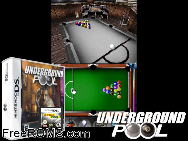 Actua Pool France NDS game showing 3D box cover and gameplay screenshot