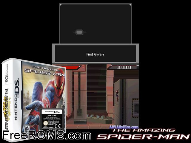 Amazing Spider-Man, The NDS game showing 3D box cover and gameplay screenshot