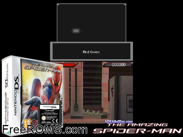 Amazing Spider-Man, The Europe NDS game showing 3D box cover and gameplay screenshot