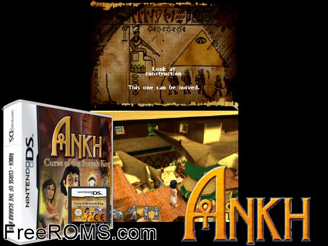 Ankh - Curse of the Scarab King Germany NDS game showing 3D box cover and gameplay screenshot