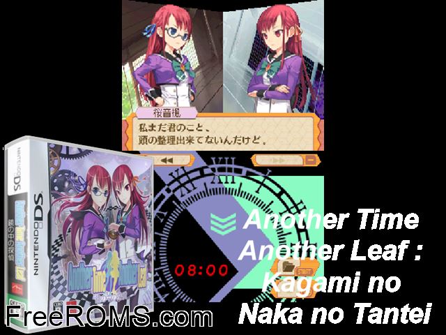 Another Time, Another Leaf - Kagami no Naka no Tantei Japan NDS game showing 3D box cover and gameplay screenshot