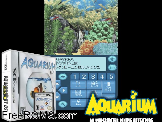 Aquarium by DS Europe NDS game showing 3D box cover and gameplay screenshot