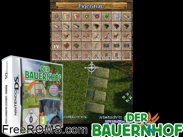 Bauernhof, Der Germany NDS game showing 3D box cover and gameplay screenshot
