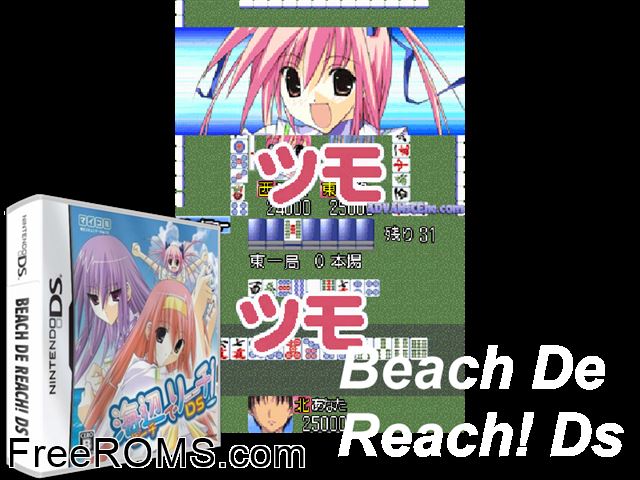 Beach de Reach! DS Japan NDS game showing 3D box cover and gameplay screenshot