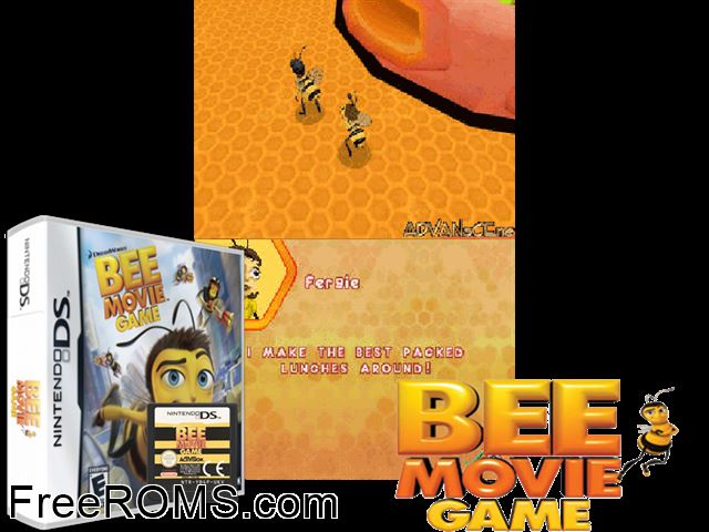 Bee Movie Game NDS game showing 3D box cover and gameplay screenshot