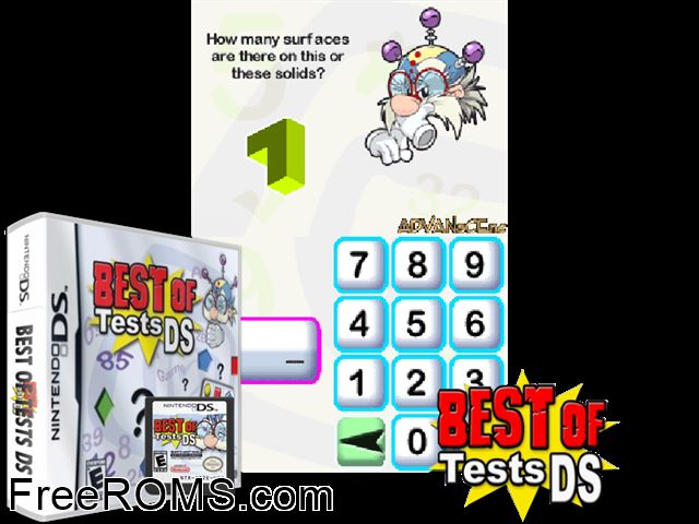 Best of Tests DS NDS game showing 3D box cover and gameplay screenshot