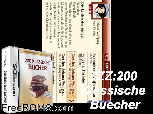 Bibliothek der Klassischen Buecher Germany NDS game showing 3D box cover and gameplay screenshot