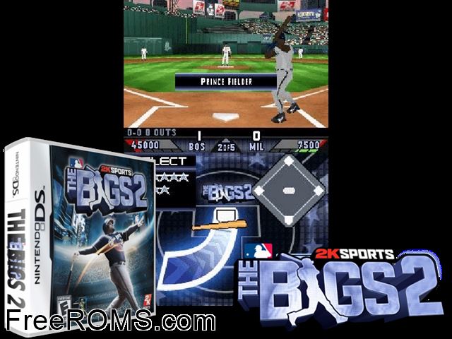 Bigs 2, The NDS game showing 3D box cover and gameplay screenshot