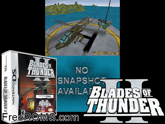 Blades of Thunder II NDS game showing 3D box cover and gameplay screenshot