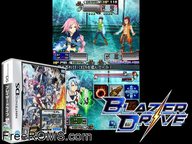 Blazer Drive Japan NDS game showing 3D box cover and gameplay screenshot