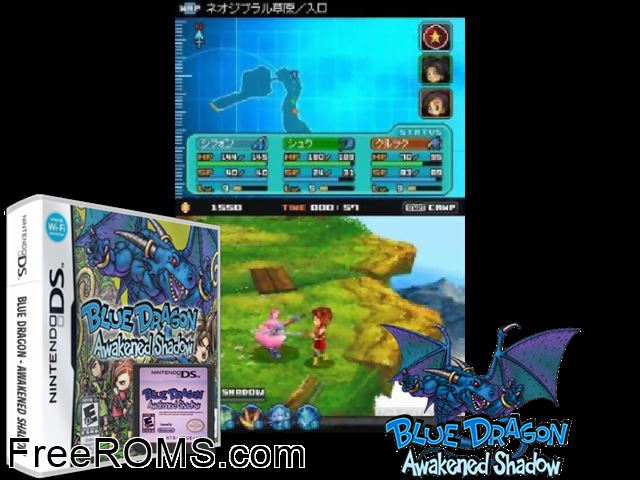 Blue Dragon - Awakened Shadow Italy NDS game showing 3D box cover and gameplay screenshot