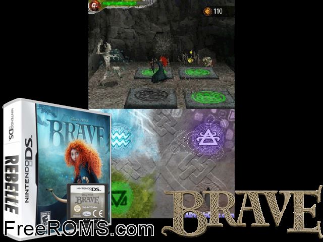 Brave NDS game showing 3D box cover and gameplay screenshot