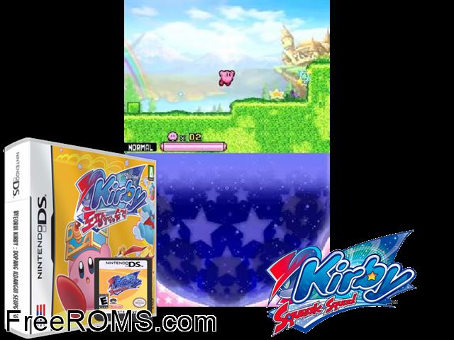 Byul ei Kirby - Dophang il Dang ei Seup Gyuk NDS game showing 3D box cover and gameplay screenshot